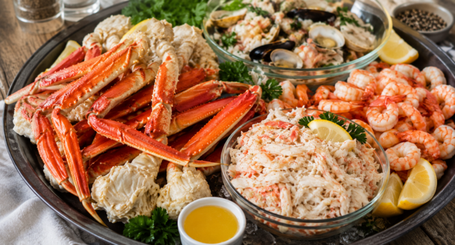 Crab Legs, Dressed Crab and Seafood Platters