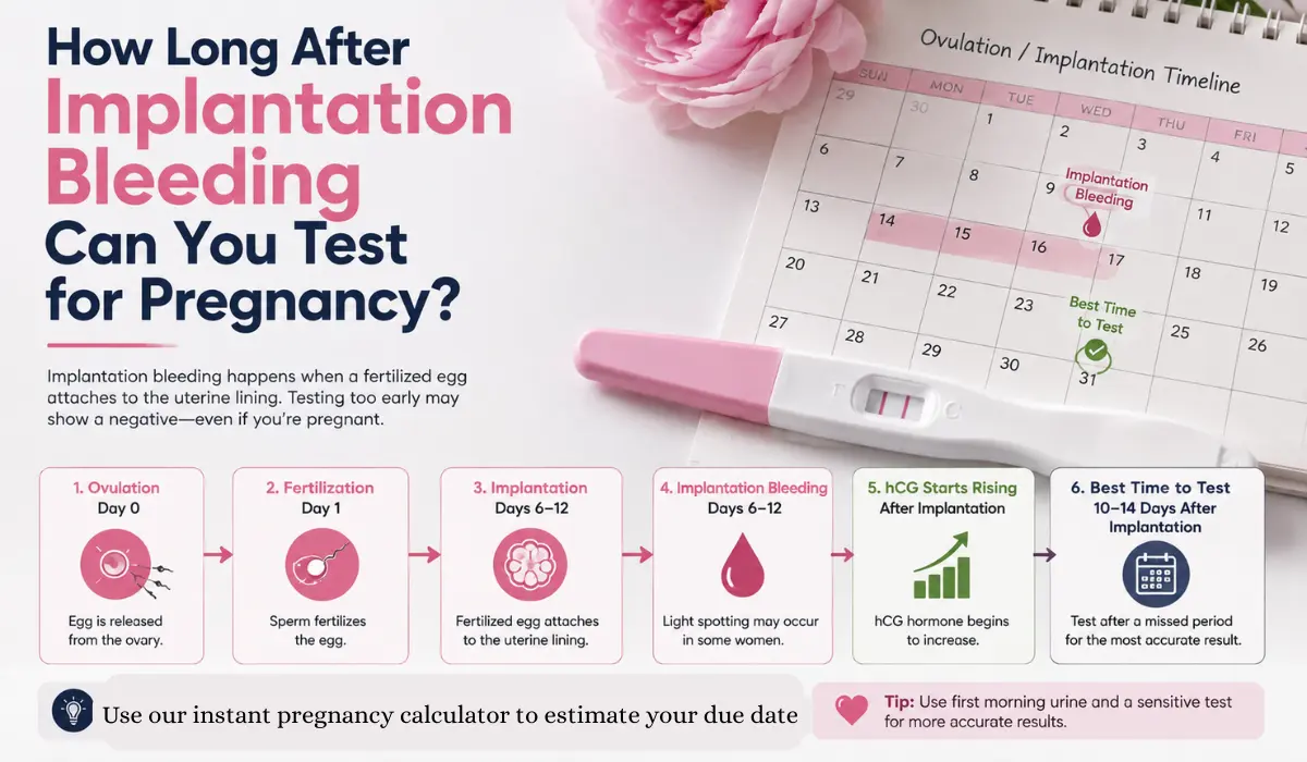 How long after implantation bleeding can you test for pregnancy