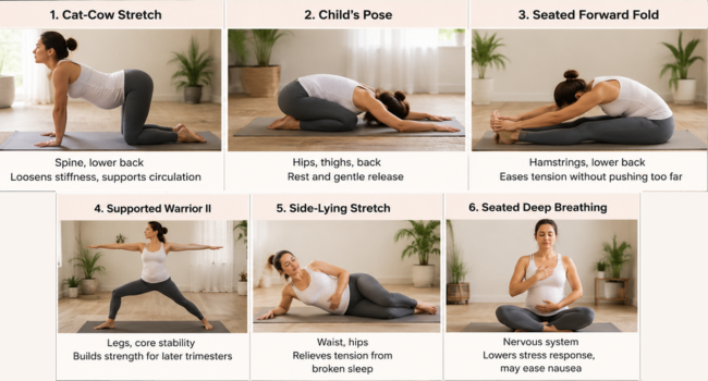 Poses That Are Generally Safe in the First Trimester