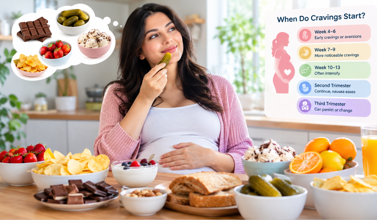 when does a pregnant woman start craving food
